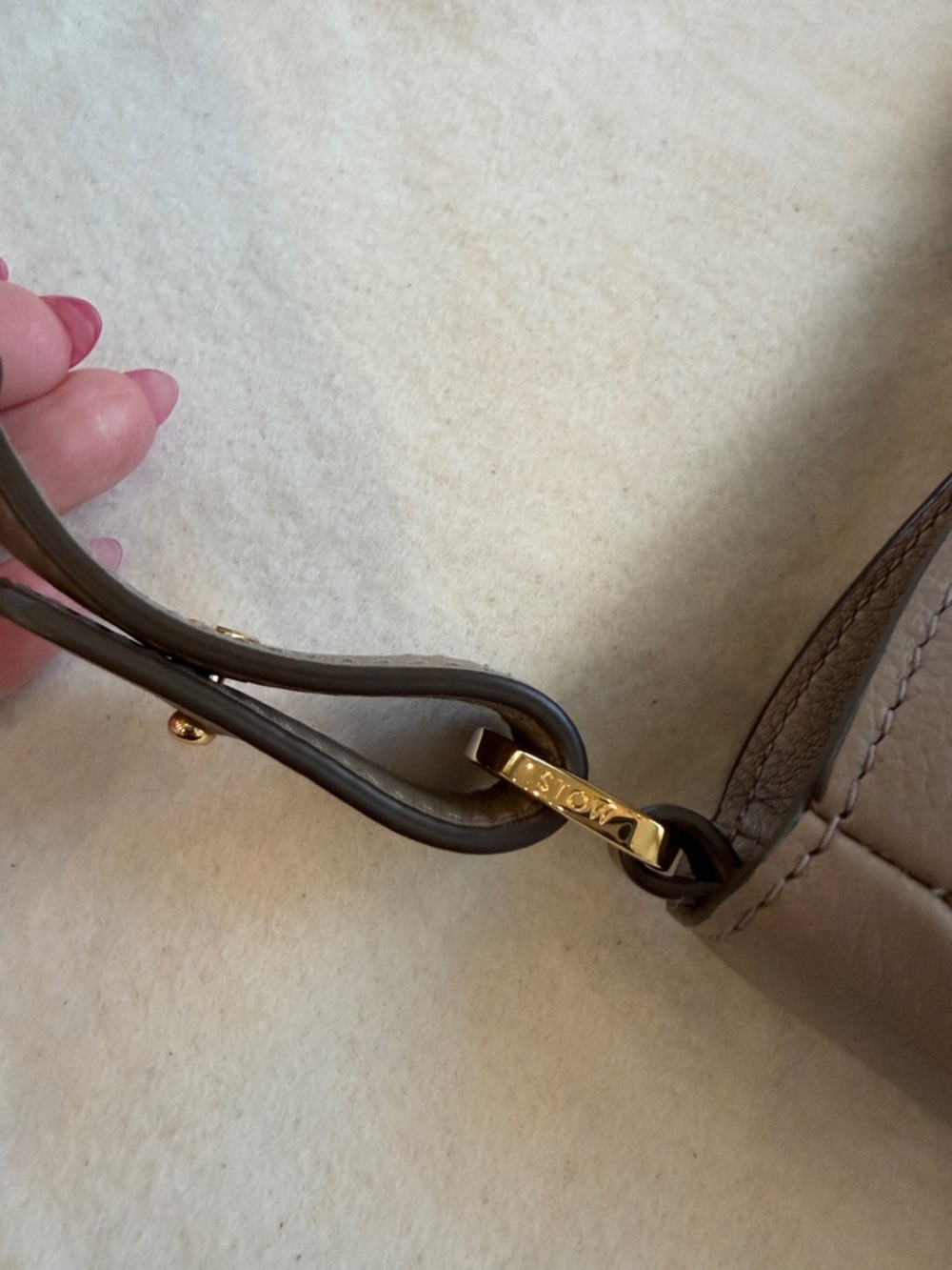 STOW London Beth Shoulder Bag WITH Crossbody Strap Warm Taupe - Picture 4 of 16